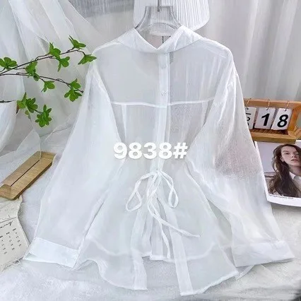Summer Women's Clothing Loose Fit Long Sleeve Blouse With Back Slit Tie Retro Cotton Shirt For Woman Vintage Lightweight Top
Summer Women's Clothing Loose Fit Long Sleeve Blouse With Back Slit Tie Retro Cotton Shirt For Woman Vintage Lightweight Top