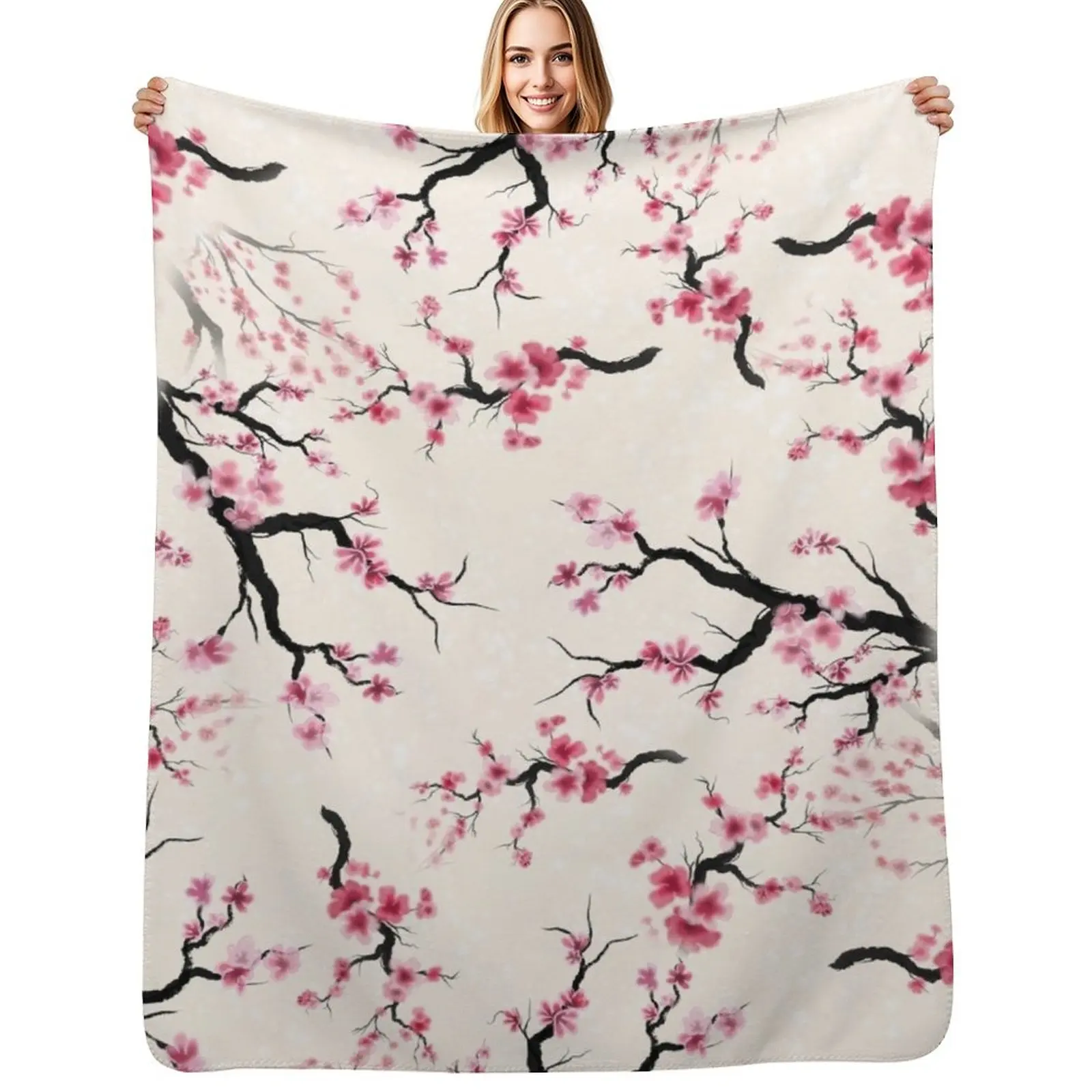 Watercolor sumie hanami sakura cherry blossoms pattern Throw Blanket Portable Lightweight Blanket for Travel Camping
Watercolor sumie hanami sakura cherry blossoms pattern Throw Blanket Portable Lightweight Blanket for Travel Camping