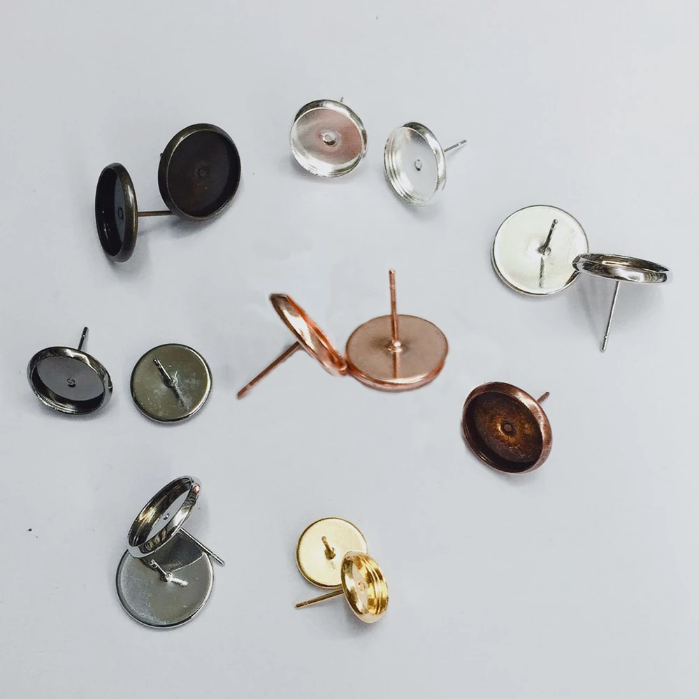 50pcs Earring Studs Post Round Bezel Base Copper Tray with Stainless Steel Pin Diy Cabochons Craft Jewelry Findings
50pcs Earring Studs Post Round Bezel Base Copper Tray with Stainless Steel Pin Diy Cabochons Craft Jewelry Findings