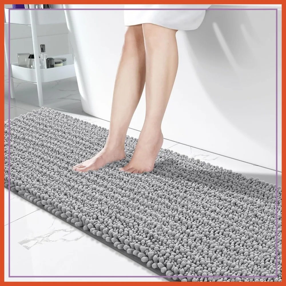 Extra Long Bathroom Runner Rug 70x24 Inch - Non Slip Chenille Bath Mat, Soft & Absorbent, Machine Washable Shaggy Hallway Carpet for Vanity Tub Shower, Gray Home Decor
Extra Long Bathroom Runner Rug 70x24 Inch - Non Slip Chenille Bath Mat, Soft & Absorbent, Machine Washable Shaggy Hallway Carpet for Vanity Tub Shower, Gray Home Decor