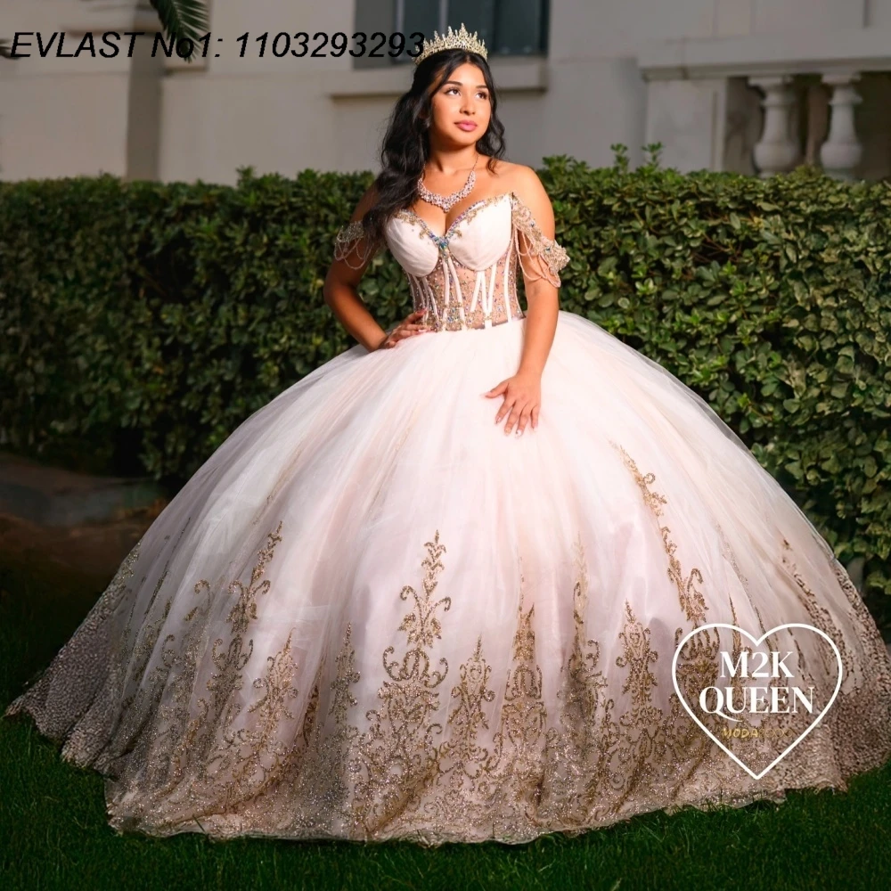 EVLAST Customized Glitter Pink Quinceanera Dress Ball Gown Gold Lace Applique Beading Corset Sweet 16 Vestido De 15 Anos E1Q472
EVLAST Customized Glitter Pink Quinceanera Dress Ball Gown Gold Lace Applique Beading Corset Sweet 16 Vestido De 15 Anos E1Q472