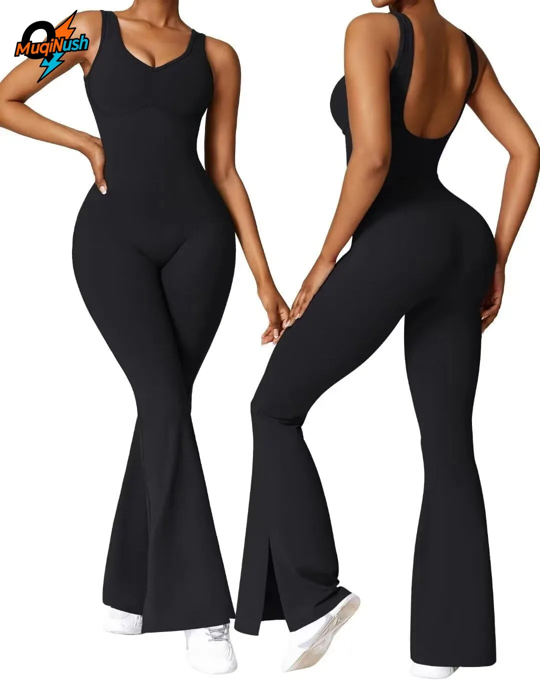 MuqiNush 1Pc Black Sleeveless Flare Yoga Jumpsuits Sexy Shapewear,All-in-one Training Fitnes Sports Jjumpsuit Back Flared Pants
MuqiNush 1Pc Black Sleeveless Flare Yoga Jumpsuits Sexy Shapewear,All-in-one Training Fitnes Sports Jjumpsuit Back Flared Pants