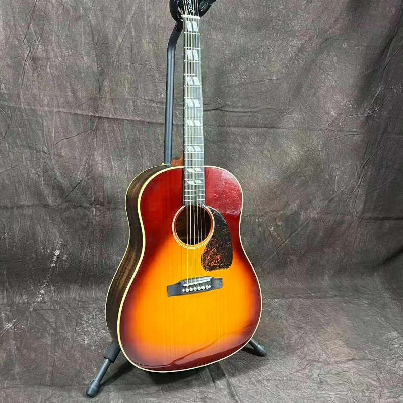 Vintage Cherry Sunburst J Series 45 Acoustic Guitar Solid Top Rosewood Back Sides Trapezoid Inlay Folk Guitar Free Shipping
Vintage Cherry Sunburst J Series 45 Acoustic Guitar Solid Top Rosewood Back Sides Trapezoid Inlay Folk Guitar Free Shipping