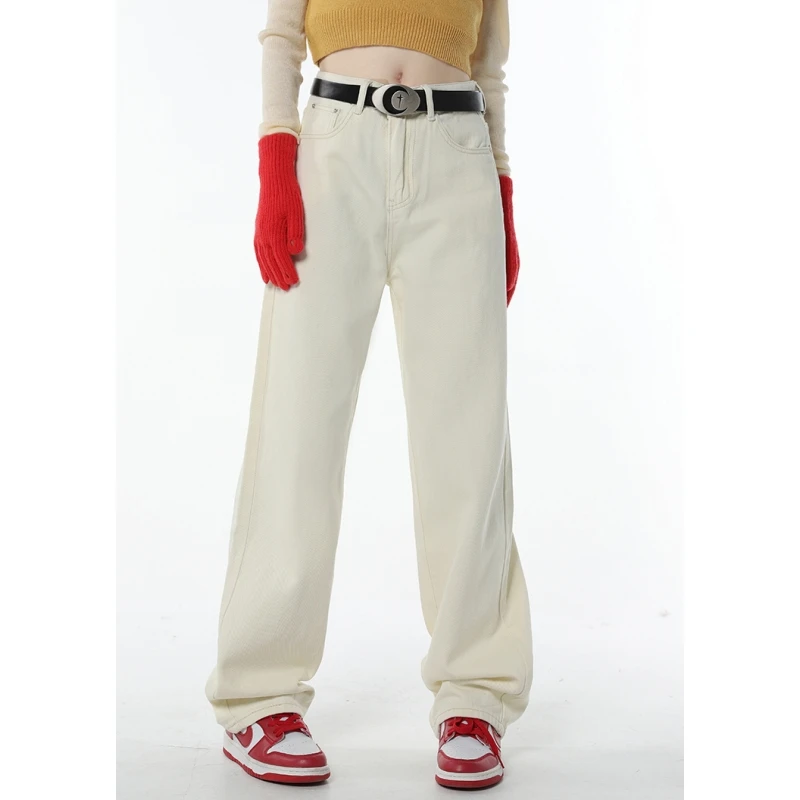 Women Bottoms White Jeans Vintage American Fashion Streetwear Style Wide Leg Jean Female Baggy Trouser Straight Denim Pants
Women Bottoms White Jeans Vintage American Fashion Streetwear Style Wide Leg Jean Female Baggy Trouser Straight Denim Pants