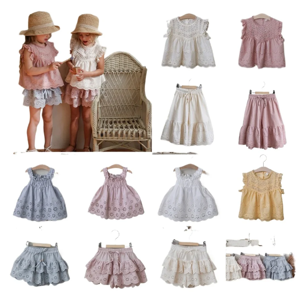 2026 Summer New Children's Kids Girl Hollow Embroidered Lace Sleeveless Suspender Shirt and Skirts Pants Girls Clothes
2026 Summer New Children's Kids Girl Hollow Embroidered Lace Sleeveless Suspender Shirt and Skirts Pants Girls Clothes