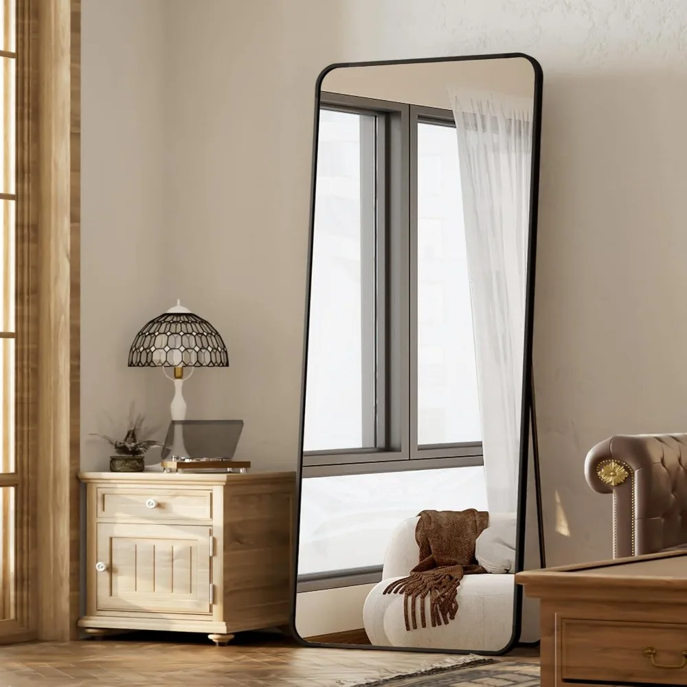 Black Full Length Mirror, 65"x24" Rounded Corner Floor Mirror Standing Hanging or Leaning Against Wall, Suitable for Bedroom or
Black Full Length Mirror, 65"x24" Rounded Corner Floor Mirror Standing Hanging or Leaning Against Wall, Suitable for Bedroom or