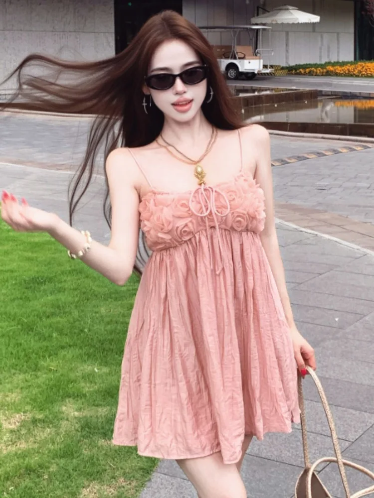Sweet Holiday Style Floral Pleated A-Line Short Dress Women's Summer New Slimming Midi Dress Korean Version Casual Wear
Sweet Holiday Style Floral Pleated A-Line Short Dress Women's Summer New Slimming Midi Dress Korean Version Casual Wear