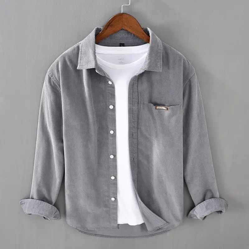 Corduroy Long Sve irt Men's Spring Autumn Casual Loose Youthful Versatile irt Jaet Polyester Fiber Non-deformable
Corduroy Long Sve irt Men's Spring Autumn Casual Loose Youthful Versatile irt Jaet Polyester Fiber Non-deformable