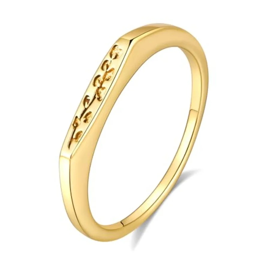 Signet Rings for Women Non Tarnish 925 Sterling Silver Dainty Stackable Ring, Waterproof Engraved Flower Thin Band Unique Every
Signet Rings for Women Non Tarnish 925 Sterling Silver Dainty Stackable Ring, Waterproof Engraved Flower Thin Band Unique Every