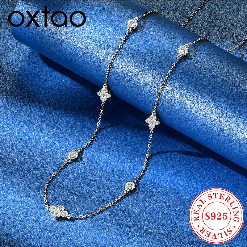 OXTAO 3mm Moissanite Necklaces For Women Fashion Collarbone Chain 925 Sterling Silver Girlfriend Birthday Fine Jewelry Gift
OXTAO 3mm Moissanite Necklaces For Women Fashion Collarbone Chain 925 Sterling Silver Girlfriend Birthday Fine Jewelry Gift