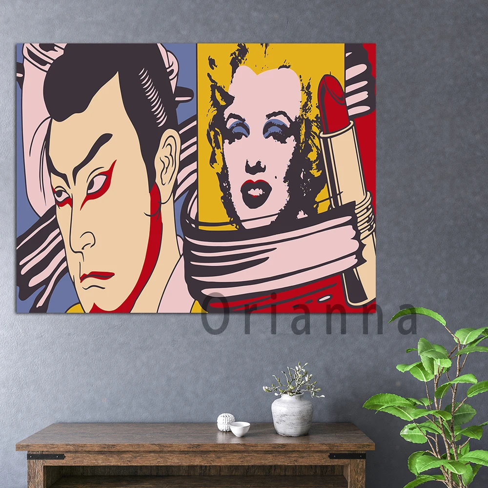 Japanese Pop Art Kabuki Party Roger Shimomura Roy Lichtenstein Style Marlyn Monroe Prints Posters Home Office Decor Painting
Japanese Pop Art Kabuki Party Roger Shimomura Roy Lichtenstein Style Marlyn Monroe Prints Posters Home Office Decor Painting