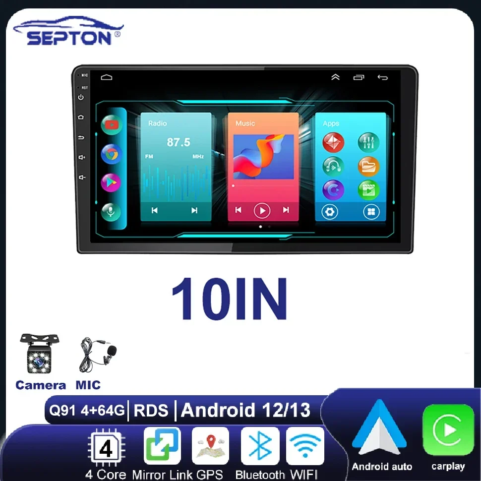 SEPTON 10'' Wireless Carplay Car Screen Android Auto Radio Player Universal GPS for Volkswagen Nissan Car Intelligent Systems BT
SEPTON 10'' Wireless Carplay Car Screen Android Auto Radio Player Universal GPS for Volkswagen Nissan Car Intelligent Systems BT