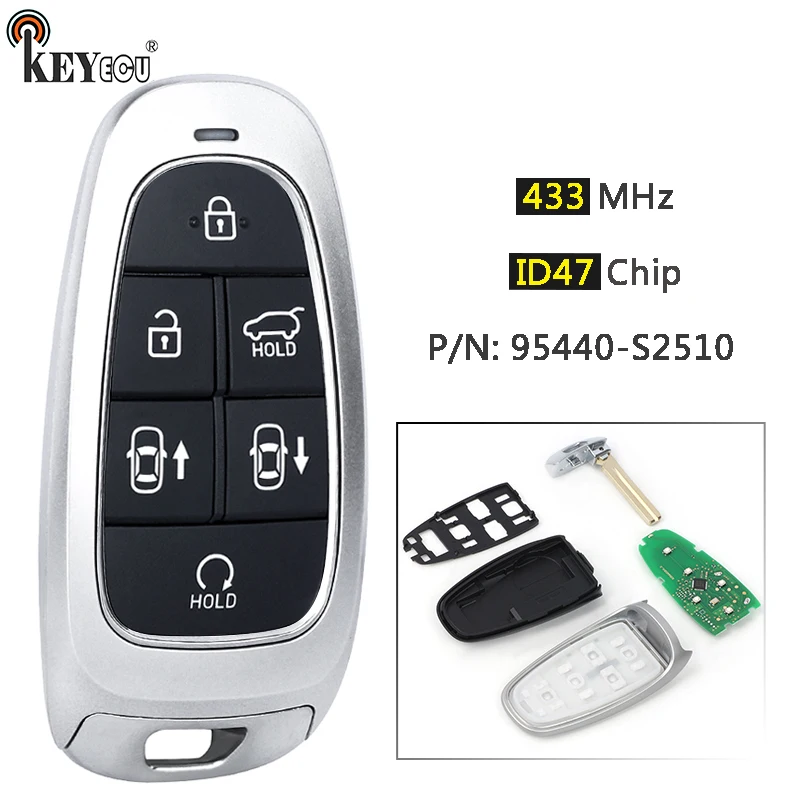 Чип KEYECU 434 МГц ID47 P/N: 95440-S2510 Smart Remote Key Fob без ключа для Hyundai Sonata 2021 2022 2023
Чип KEYECU 434 МГц ID47 P/N: 95440-S2510 Smart Remote Key Fob без ключа для Hyundai Sonata 2021 2022 2023