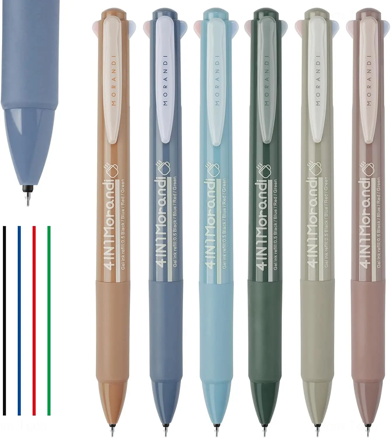 NiArt 4 in 1 Morandi Gel Pens Multicolor Retractable Ballpoint Pens 0.5mm/0.02’’ Fine Tip 6-Pack Smudge-Free, Fast-Drying, Ideal for Note Taking, Writing, Journaling (6 Morandi Barrel Colors)
NiArt 4 in 1 Morandi Gel Pens Multicolor Retractable Ballpoint Pens 0.5mm/0.02’’ Fine Tip 6-Pack Smudge-Free, Fast-Drying, Ideal for Note Taking, Writing, Journaling (6 Morandi Barrel Colors)