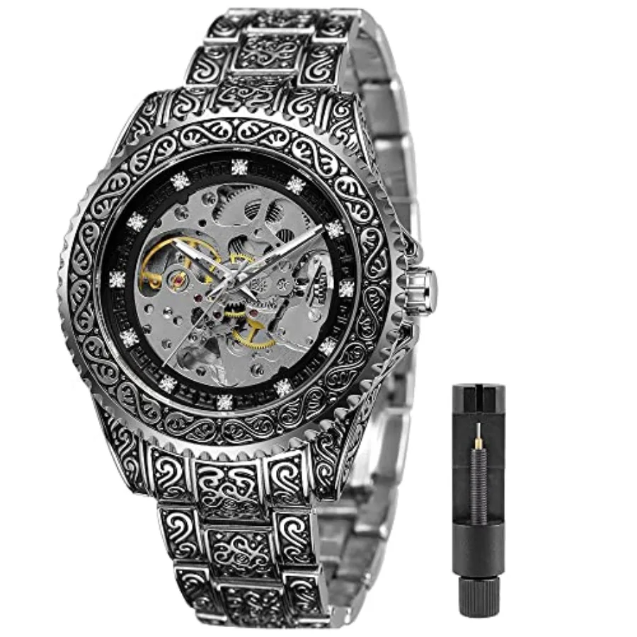Men's Watch Carving Gold Black Automatic Mechanical Watch for Men Skeleton Luxury Engraving Golden Wrist Watch
Men's Watch Carving Gold Black Automatic Mechanical Watch for Men Skeleton Luxury Engraving Golden Wrist Watch
