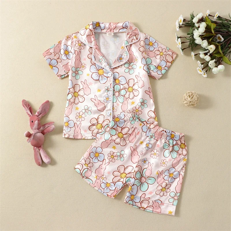 2023-02-24 Lioraitiin 0-6Years Toddler Girls Easter Pajamas Set Short Sleeve Floral Print Button Shirts Shorts Set Sleepwear
2023-02-24 Lioraitiin 0-6Years Toddler Girls Easter Pajamas Set Short Sleeve Floral Print Button Shirts Shorts Set Sleepwear