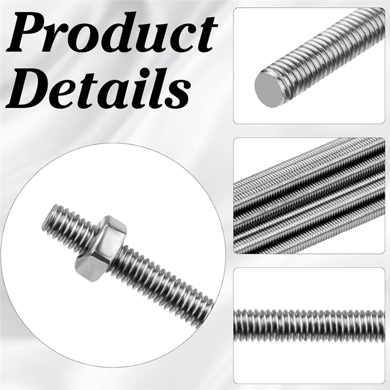 ABGR-45 Piece Threaded Rod Sets 8/32 Inch Silver Include 15 Pcs M4 Screw Rod With 15 Pcs Metal Hex Nuts And 15Pcs Bead
ABGR-45 Piece Threaded Rod Sets 8/32 Inch Silver Include 15 Pcs M4 Screw Rod With 15 Pcs Metal Hex Nuts And 15Pcs Bead