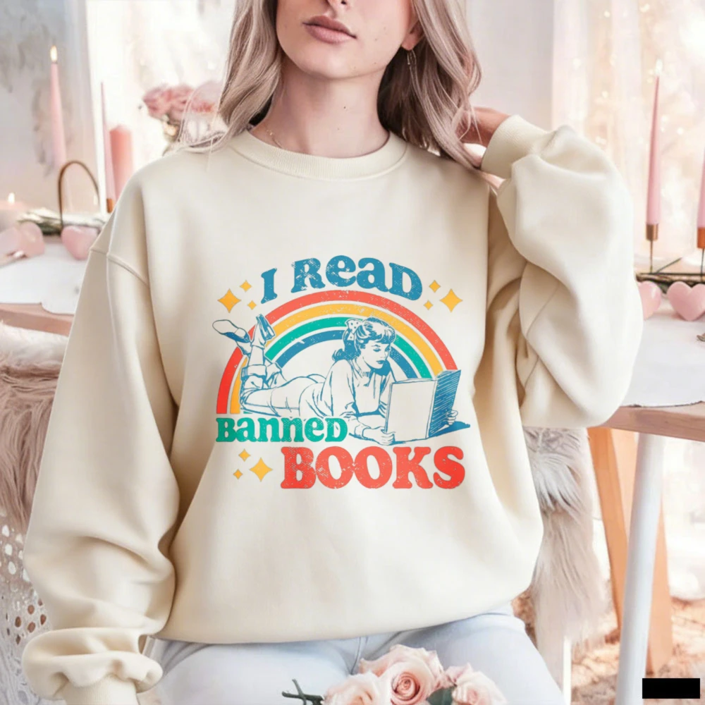 I Read Banned Books Retro Rainbow Sweatshirt Graphic Pullover, Book Lover Gift for Anti Censorship Advocates 2026 Women's Tops
I Read Banned Books Retro Rainbow Sweatshirt Graphic Pullover, Book Lover Gift for Anti Censorship Advocates 2026 Women's Tops