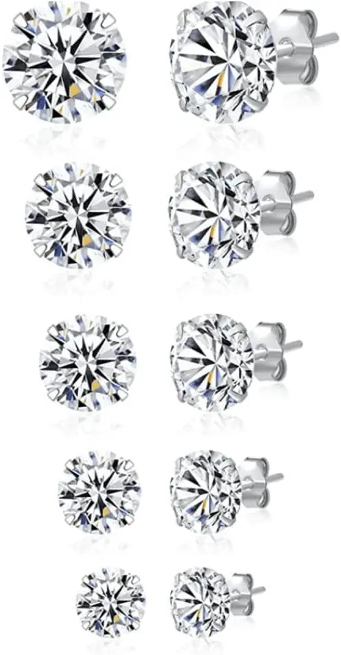 5 Pairs Cubic Zirconia Hypoallergenic Stud Earrings For Women Men Girls. Personalized Cartilage
5 Pairs Cubic Zirconia Hypoallergenic Stud Earrings For Women Men Girls. Personalized Cartilage
