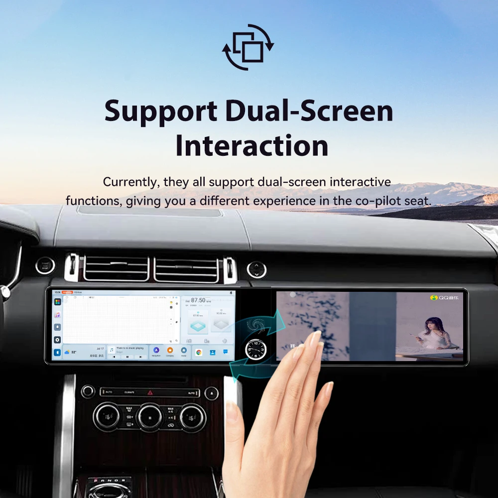 Car Android Multimedia Player 24.6" For Land Rover Range Rover Vogue 2017 Dual Screen Stereo GPS Navigation Auto Radio Head Unit