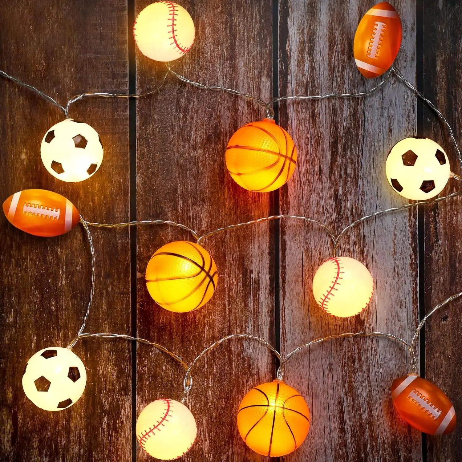 9.84ft LED Sport Ball String Lights - Baseball, Basketball, Football, Soccer - Battery Operated Party Decor
9.84ft LED Sport Ball String Lights - Baseball, Basketball, Football, Soccer - Battery Operated Party Decor