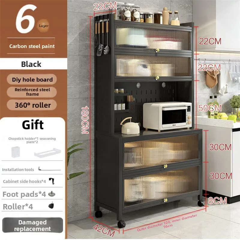 Factory Kitchen Locker Carbon Steel Shelf with Door Household Side Cabinet Microwave Oven Storage Cabinet Cross-border
Factory Kitchen Locker Carbon Steel Shelf with Door Household Side Cabinet Microwave Oven Storage Cabinet Cross-border