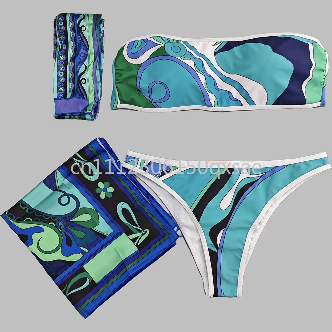 Women's Green Scarf Strapless Bikini Sets with Letter Signature Logo Sexy Headband Swimsuits Beachwear
Women's Green Scarf Strapless Bikini Sets with Letter Signature Logo Sexy Headband Swimsuits Beachwear