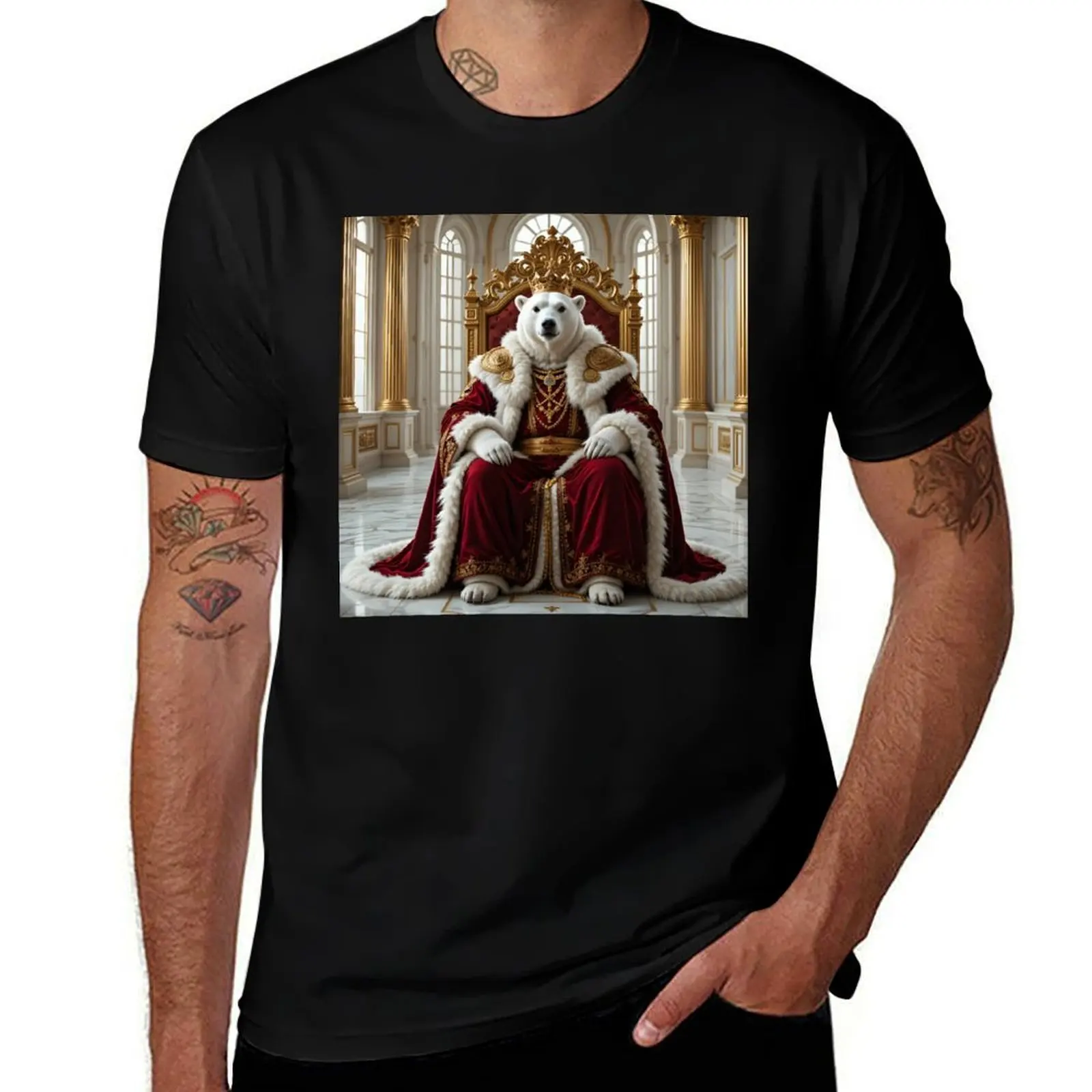 Majestic Polar Bear King Royalty Artwork — Роскошный тройной дизайн с животными — Забавный королевский белый медведь в короне и футболке
Majestic Polar Bear King Royalty Artwork — Роскошный тройной дизайн с животными — Забавный королевский белый медведь в короне и футболке