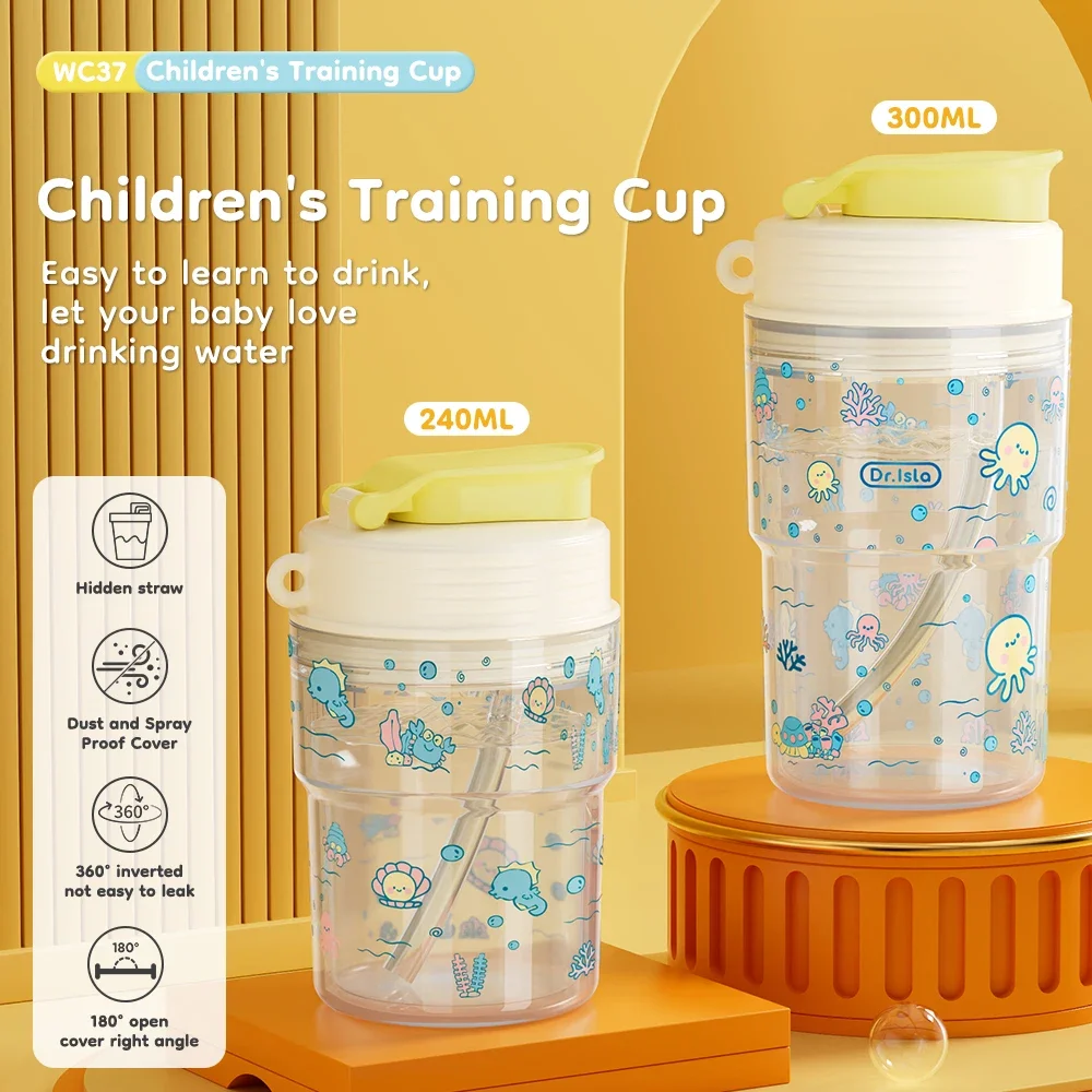 240/300ml Cartoon Water Bottle for Babies Leakproof Cup with Hidden Silicone Straw Learning Water Cup PP Material Baby bottles
240/300ml Cartoon Water Bottle for Babies Leakproof Cup with Hidden Silicone Straw Learning Water Cup PP Material Baby bottles