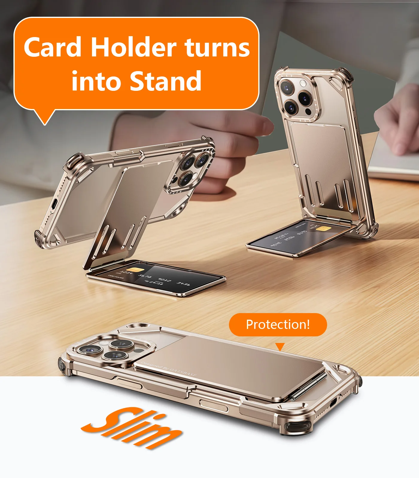 Oatsbasf Metal Frameless Phone Case for iPhone 16 Pro Max Minimalist Shockproof Cover w/ Metal Phone Stand Magnetic Card Holder
Oatsbasf Metal Frameless Phone Case for iPhone 16 Pro Max Minimalist Shockproof Cover w/ Metal Phone Stand Magnetic Card Holder