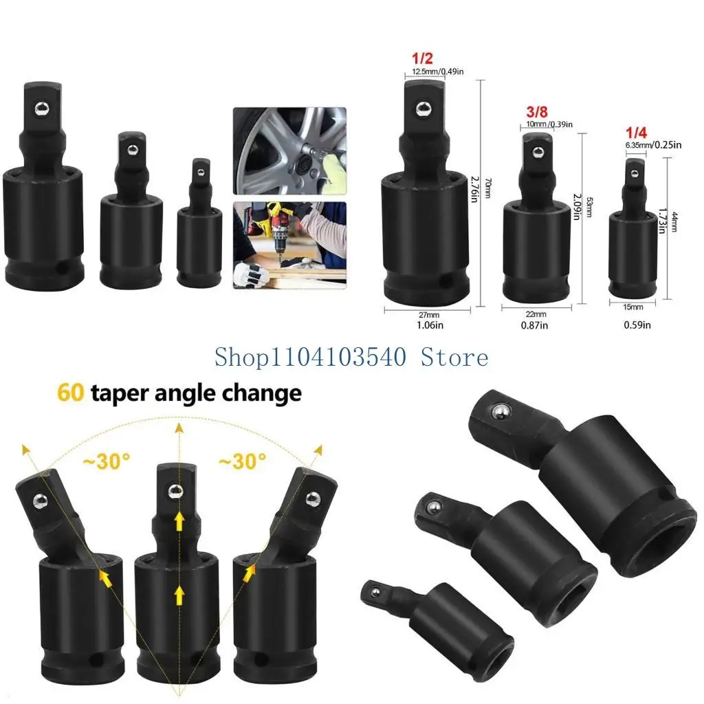 02DC Impact Universal Joint Set 3 Pcs 1/4" 3/8" & 1/2" Drive Impact Grade U-Joint Swivel Sockets Socket Adapter Set CR-Mo
02DC Impact Universal Joint Set 3 Pcs 1/4" 3/8" & 1/2" Drive Impact Grade U-Joint Swivel Sockets Socket Adapter Set CR-Mo