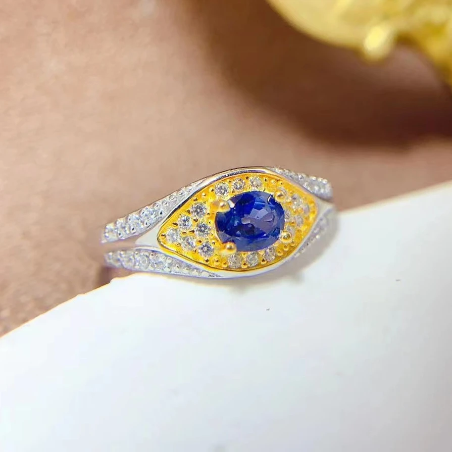 Deep Blue Natural Sapphire Ring 4mm*5mm 0.4ct Sapphire Jewelry Keep Shining 3 Layers 18K Gold Plated 925 Silve Ring
Deep Blue Natural Sapphire Ring 4mm*5mm 0.4ct Sapphire Jewelry Keep Shining 3 Layers 18K Gold Plated 925 Silve Ring