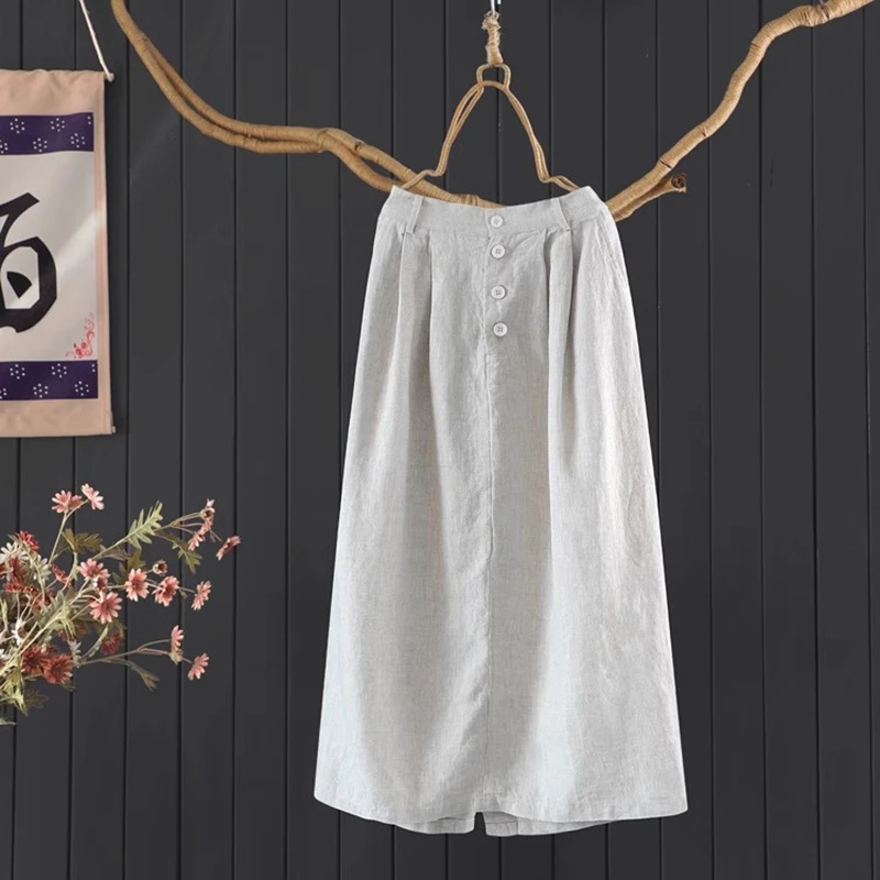 High Waist Women Casual Linen Skirt New Arrival 2025 Summer Vintage Style Solid Color Loose Female A-line Long Skirts M1715
High Waist Women Casual Linen Skirt New Arrival 2025 Summer Vintage Style Solid Color Loose Female A-line Long Skirts M1715