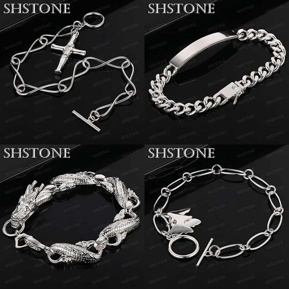 Classic 925 Sterling Silver Cross Butterfly Dragon Smooth Side Chain Bracelets Wedding Party Men Fashion Jewelry Accessories
Classic 925 Sterling Silver Cross Butterfly Dragon Smooth Side Chain Bracelets Wedding Party Men Fashion Jewelry Accessories