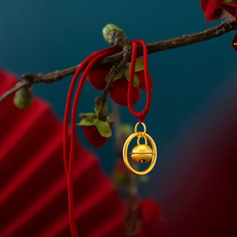 9999 Real Gold 24K Red Rope Necklace Women's Fashion Inheritance Bell Pendant Necklace New Fashion Safety Bell Red Rope
9999 Real Gold 24K Red Rope Necklace Women's Fashion Inheritance Bell Pendant Necklace New Fashion Safety Bell Red Rope