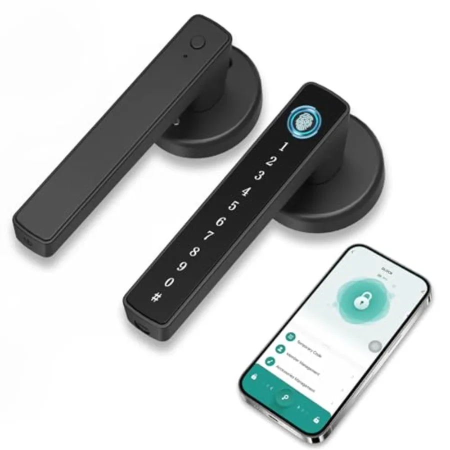 Fingerprint Door Lock Biometric Smart Door Knob Keyless Entry Door Lock One-Touch Lock and Unlock Electronic Touchscreen Keypad
Fingerprint Door Lock Biometric Smart Door Knob Keyless Entry Door Lock One-Touch Lock and Unlock Electronic Touchscreen Keypad