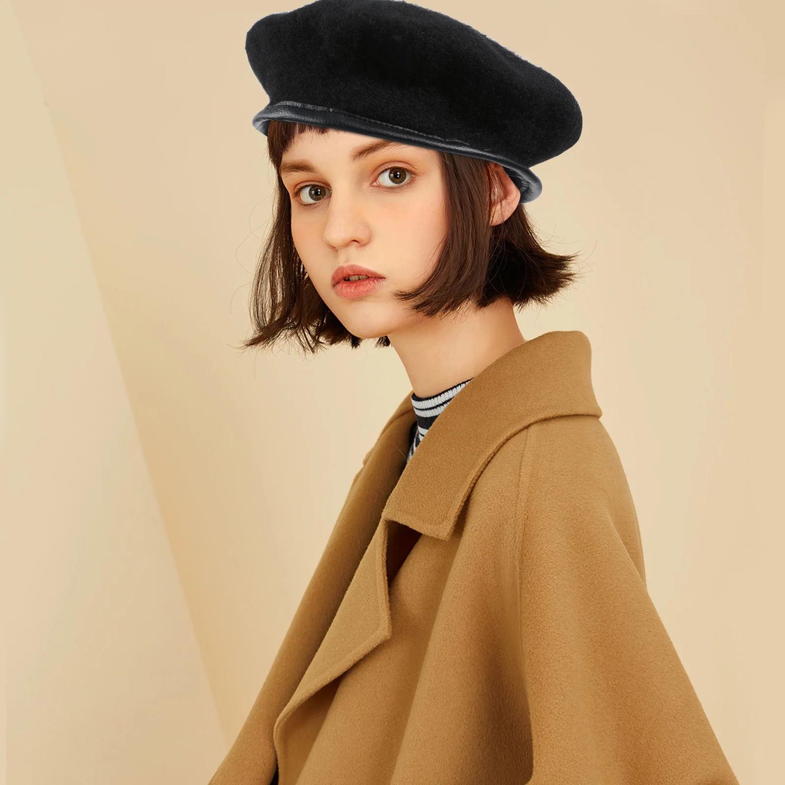 Pure Wool Unisex Beret Hat Black Adjustable Stylish Lightweight Warm Flax Peaked Cap Driving Sun Hat Flax Beret Cap
Pure Wool Unisex Beret Hat Black Adjustable Stylish Lightweight Warm Flax Peaked Cap Driving Sun Hat Flax Beret Cap