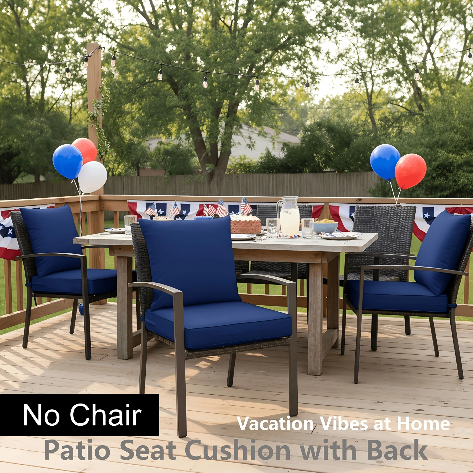 3'' Thick Outdoor Seat & Back Cushion Set - Waterproof Patio Chair Pads with Ties, Fade & Weather Resistant for Adirondack Chairs, Loveseat, Porch - Navy (1/2/4pcs)
3'' Thick Outdoor Seat & Back Cushion Set - Waterproof Patio Chair Pads with Ties, Fade & Weather Resistant for Adirondack Chairs, Loveseat, Porch - Navy (1/2/4pcs)