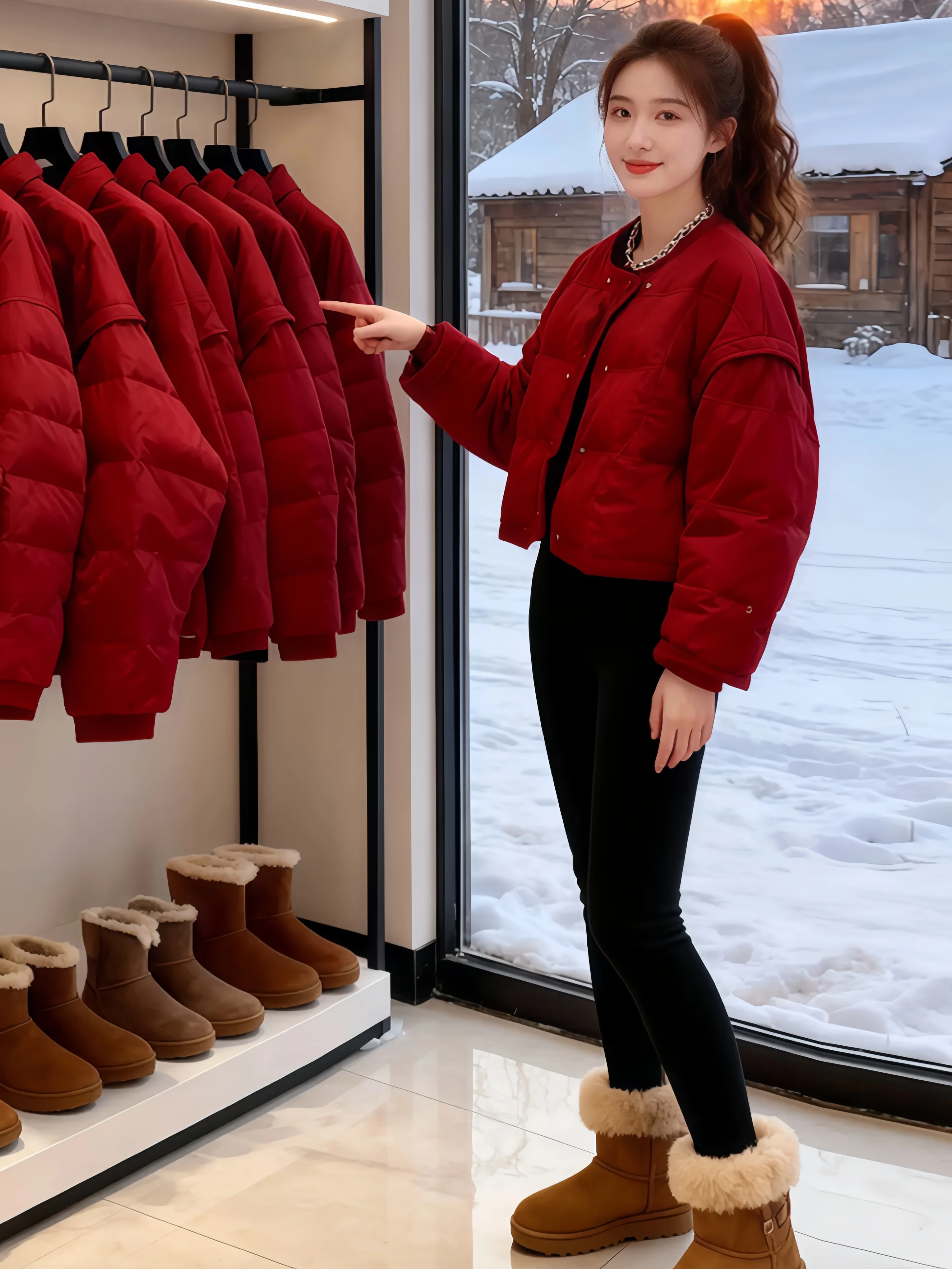Thickened Cotton Jacket Red round Neck Commute Warmth Winter New Style Korean Loose Fit Long Sleeve No Hood Polyester Fiber
Thickened Cotton Jacket Red round Neck Commute Warmth Winter New Style Korean Loose Fit Long Sleeve No Hood Polyester Fiber