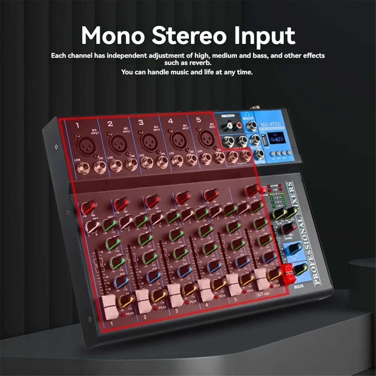 XYFHA Professional 7-Channel Audio Mixer with USB MP3 Player Mixing Console of for Sound Mixing Console PC Recording US Plug
XYFHA Professional 7-Channel Audio Mixer with USB MP3 Player Mixing Console of for Sound Mixing Console PC Recording US Plug