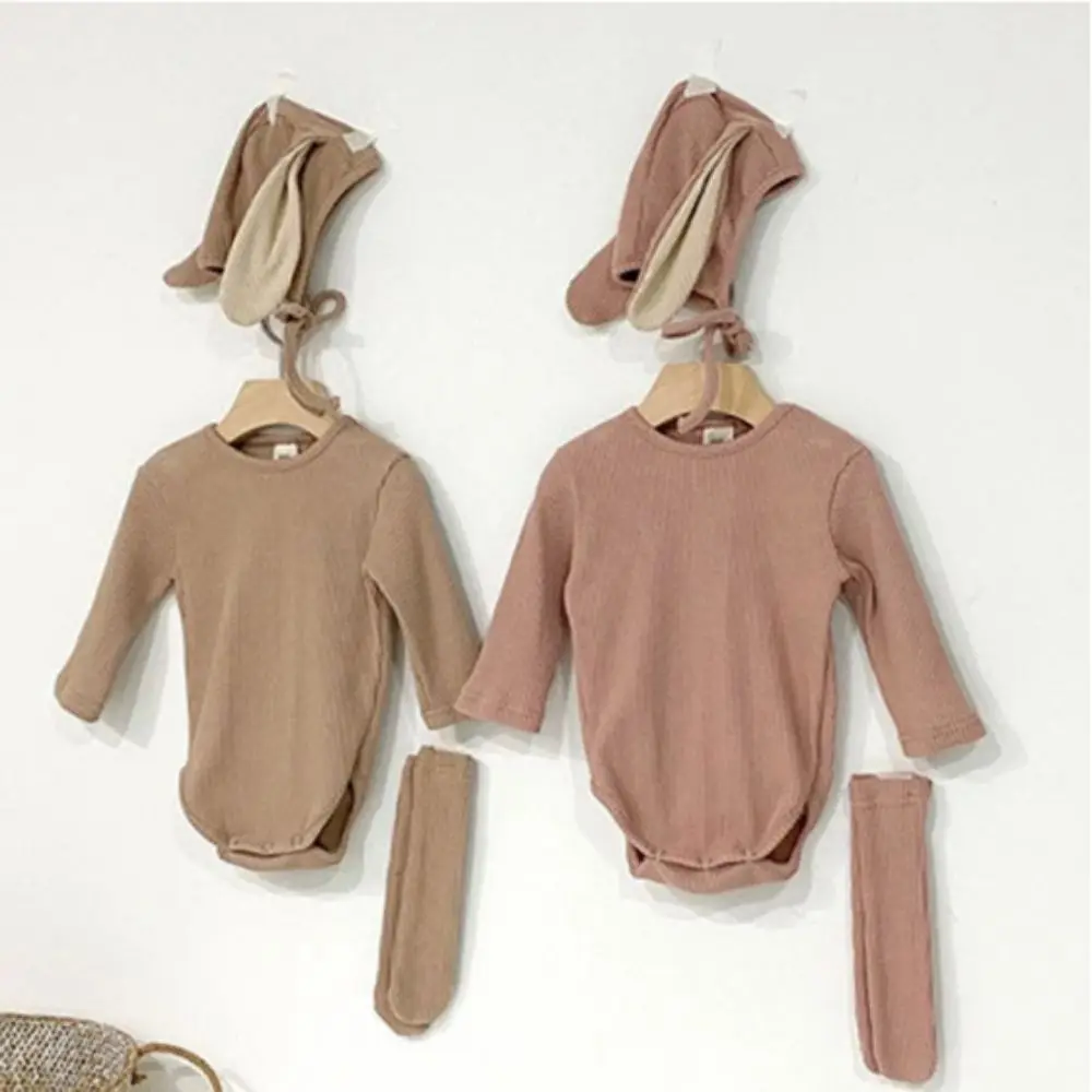 Cotton Solid Rabbit Romper Sets Ribbed Texture 3 Pieces Set Bunny Costume Ear Hat Solid Color Infant Clothes Toddler Boys
Cotton Solid Rabbit Romper Sets Ribbed Texture 3 Pieces Set Bunny Costume Ear Hat Solid Color Infant Clothes Toddler Boys