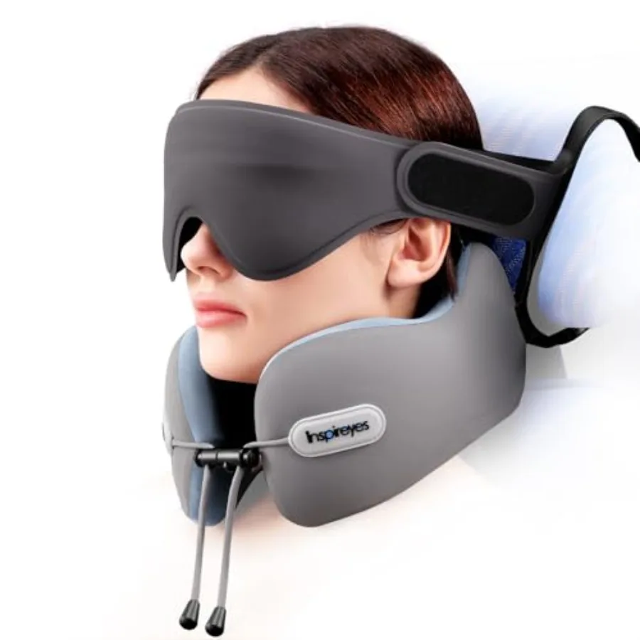 Neck Pillow, Travel Pillow with Seat Strap, 3D Sleep Mask, Dual Support Neck Head, High Supportive Foam Airplane Pillow for Lon
Neck Pillow, Travel Pillow with Seat Strap, 3D Sleep Mask, Dual Support Neck Head, High Supportive Foam Airplane Pillow for Lon