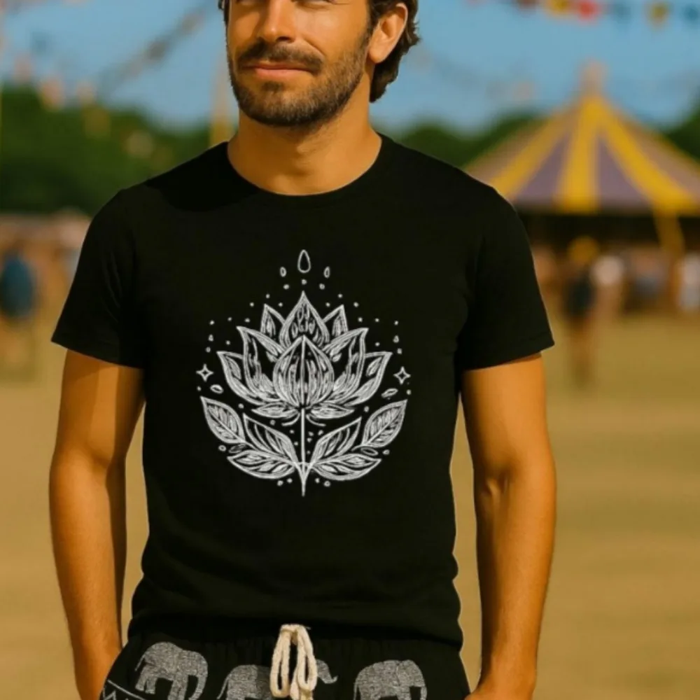 Lotus Flower Print Mens Cotton T-Shirt Spiritual Yoga Harajuku Men Clothing Graphic T Shirts Camisetas
Lotus Flower Print Mens Cotton T-Shirt Spiritual Yoga Harajuku Men Clothing Graphic T Shirts Camisetas