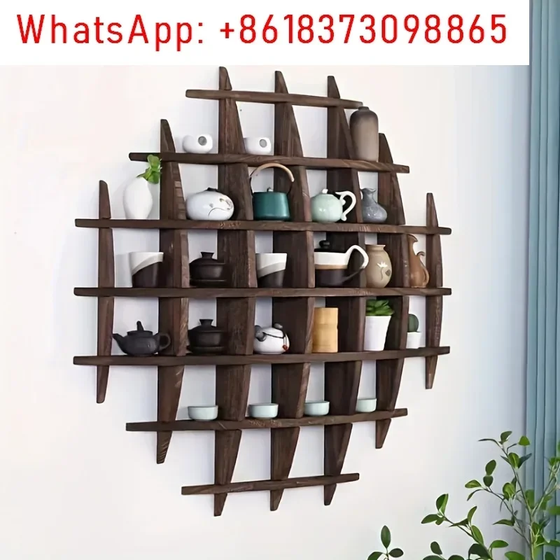 Solid Wood Chinese Tea Cup Holder, Wall Mounted Teapot Display Stand, Wall Decoration Teaware Shelf Storage For Living Room 
Solid Wood Chinese Tea Cup Holder, Wall Mounted Teapot Display Stand, Wall Decoration Teaware Shelf Storage For Living Room