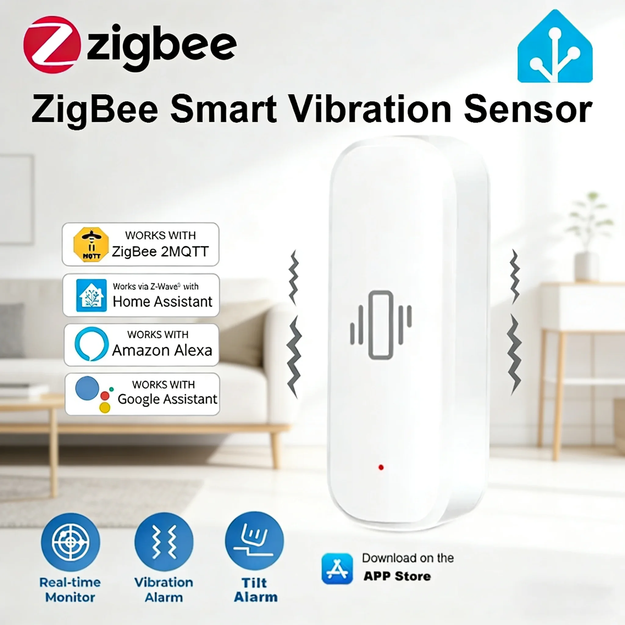 ZigBee3.0 2MQTT Smart Vibration Sensor Real Time Monitoring Door Window Detection Alarm Smart Home Security Protection System
ZigBee3.0 2MQTT Smart Vibration Sensor Real Time Monitoring Door Window Detection Alarm Smart Home Security Protection System