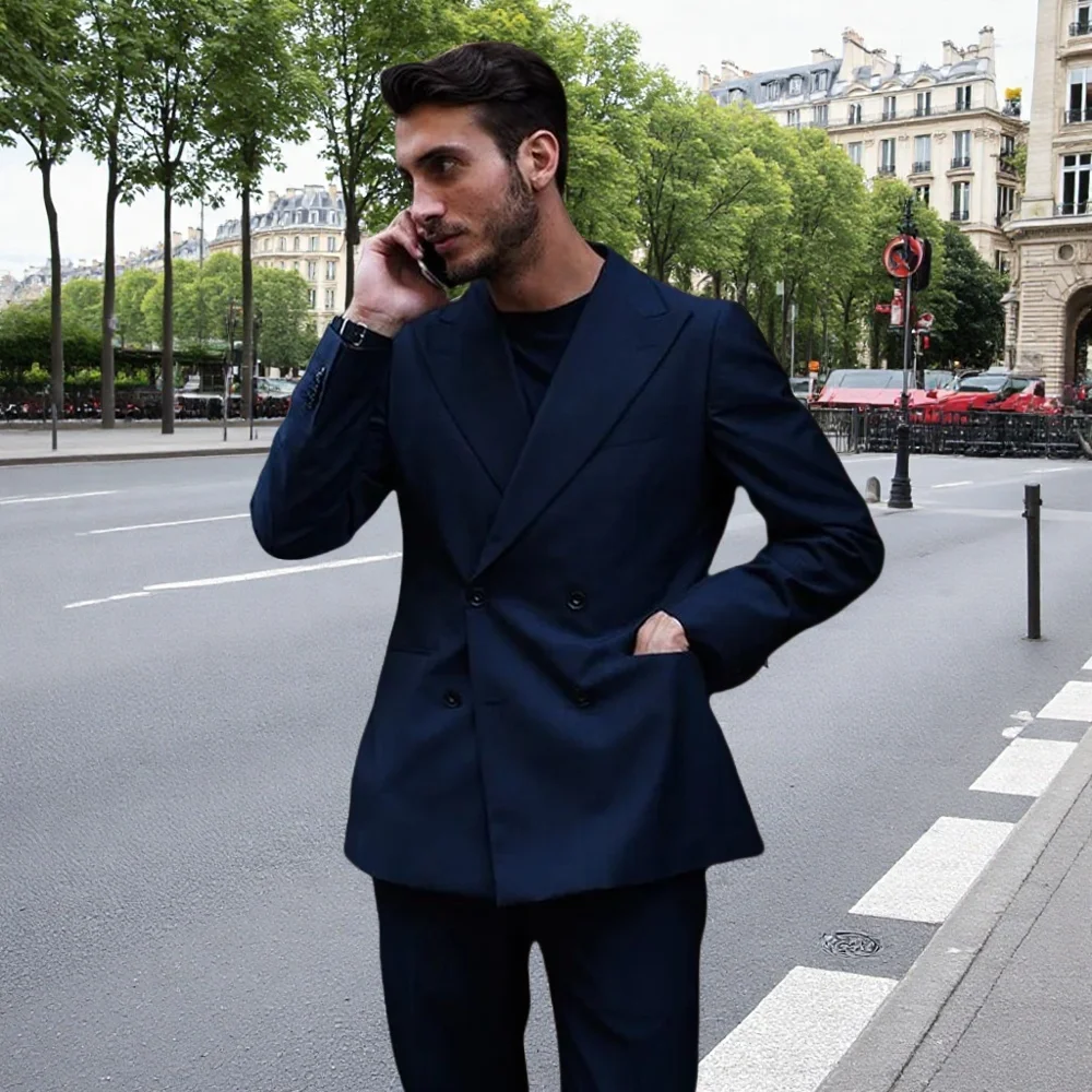 (Jacket+Pants) 2 Pieces Business Party Men Suits Double Breasted Formal Style Custom Made Wedding Groom Tuxedos terno masculino
(Jacket+Pants) 2 Pieces Business Party Men Suits Double Breasted Formal Style Custom Made Wedding Groom Tuxedos terno masculino