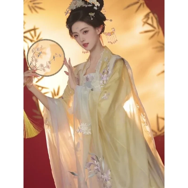 2026 New Song Style Restoration Hanfu Women Heavy Embroidery Big Sleeve Chest High Skirt Set Spring Elegant Daily Wear
2026 New Song Style Restoration Hanfu Women Heavy Embroidery Big Sleeve Chest High Skirt Set Spring Elegant Daily Wear