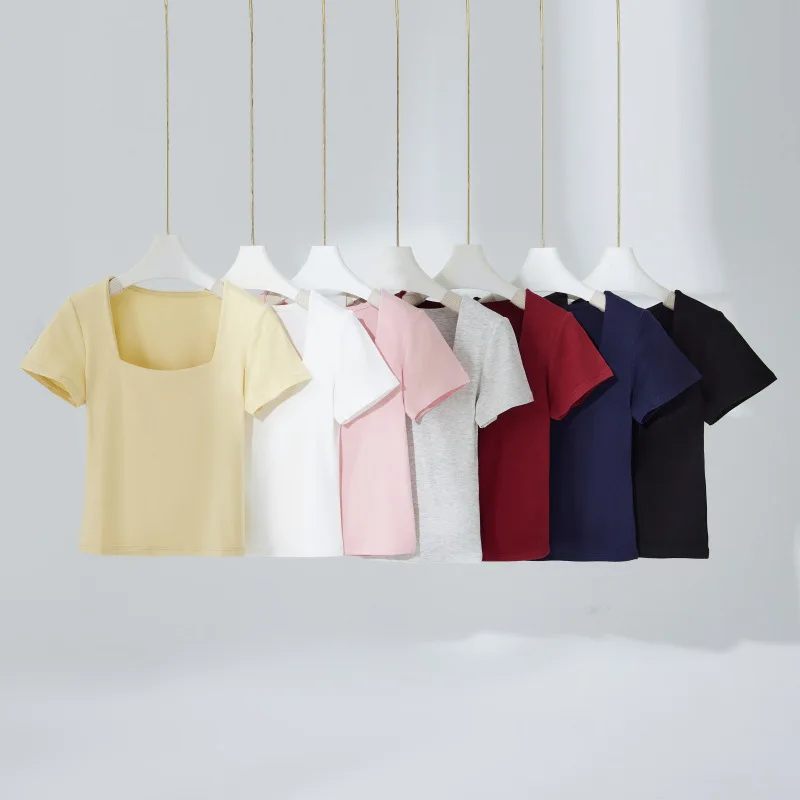 2025 New Design Sense Niche Square Collar Short Sleeve T-shirt Female Pure Desire Spice Girl Style Dew Collarbone Base Top
2025 New Design Sense Niche Square Collar Short Sleeve T-shirt Female Pure Desire Spice Girl Style Dew Collarbone Base Top