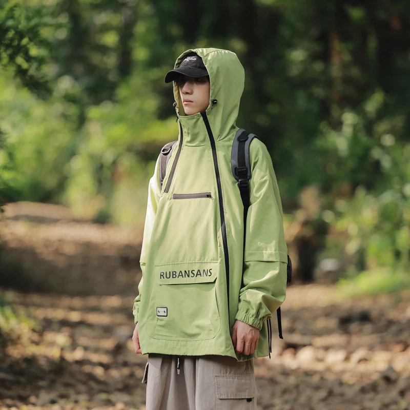 Мужская демисезонная куртка для активного отдыха, винтажная американская функциональная ветрозащитная куртка с длинными рукавами, на молнии, с капюшоном
Мужская демисезонная куртка для активного отдыха, винтажная американская функциональная ветрозащитная куртка с длинными рукавами, на молнии, с капюшоном