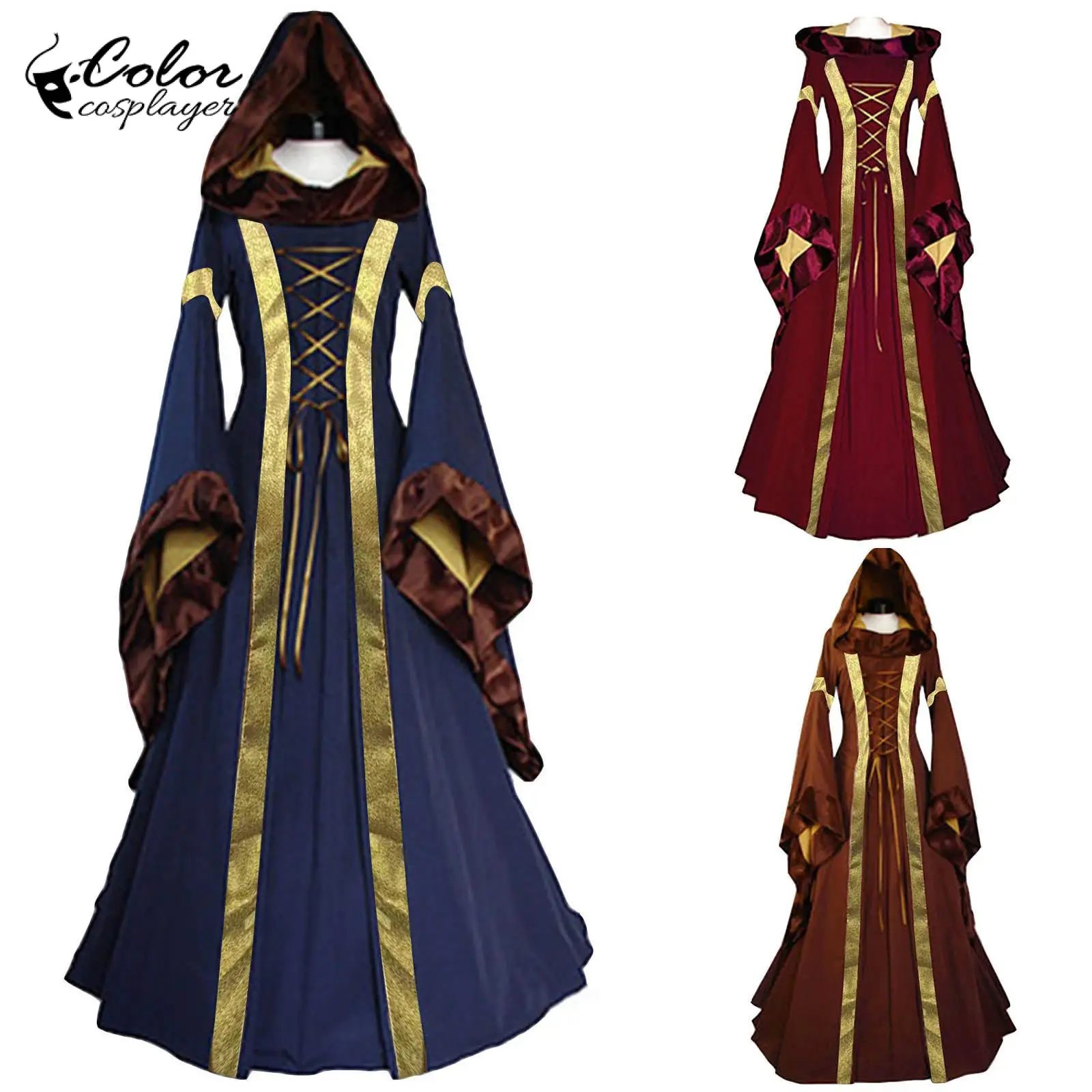 Средневековое платье королевы, карнавальный костюм, женское длинное платье, викторианский ретро халат с капюшоном, платье с роговыми рукавами, карнавальный наряд на Хэллоуин
Средневековое платье королевы, карнавальный костюм, женское длинное платье, викторианский ретро халат с капюшоном, платье с роговыми рукавами, карнавальный наряд на Хэллоуин